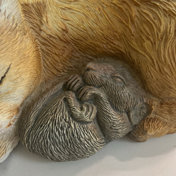 Vintage Cat Figurine Ginger Kitty Gray Mouse Hand Painted Resin Statue Cat Mouse - Picture 11 of 14